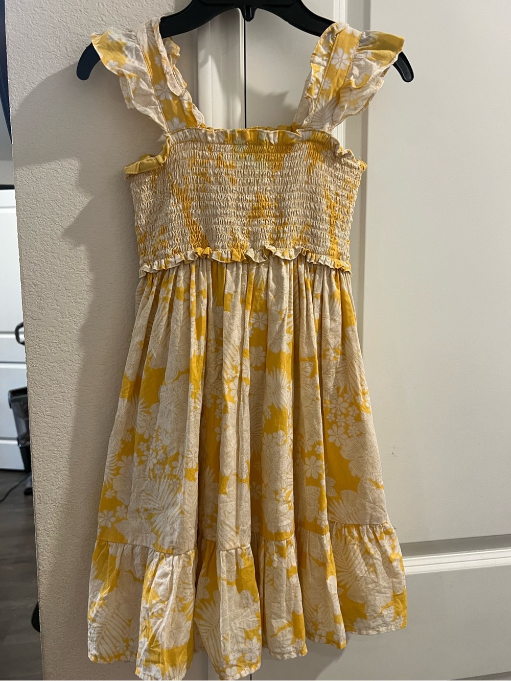 Janie and Jack Yellow and Cream Floral Smocked Sundress - Picture 2 of 2